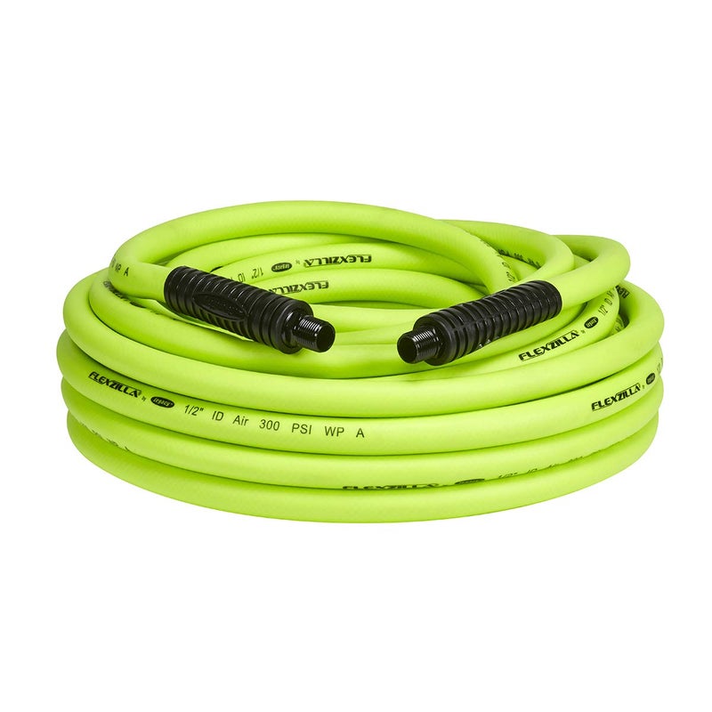 Flexzilla Air Hose, 1/2 in. x 50 ft., 1/2 in. MNPT Fittings, Heavy Duty, Lightweight, Hybrid, ZillaGreen - HFZ1250YW4 - Image 1